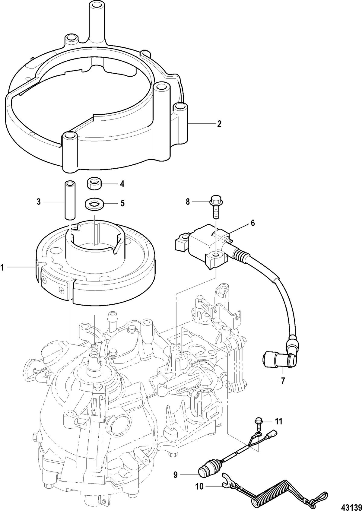 MERCURY/MARINER 2/2.5/3.5 4-STROKE Flywheel Cup, Serial # 0R318096 and Up