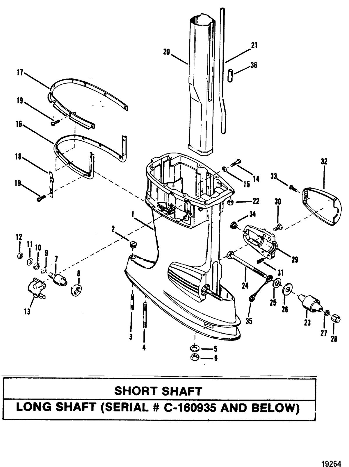 MERCURY/MARINER 50/60 HP (3 CYLINDER) Driveshaft Housing(Long-0C160936 & Up)(60EL NOI)(NPT)