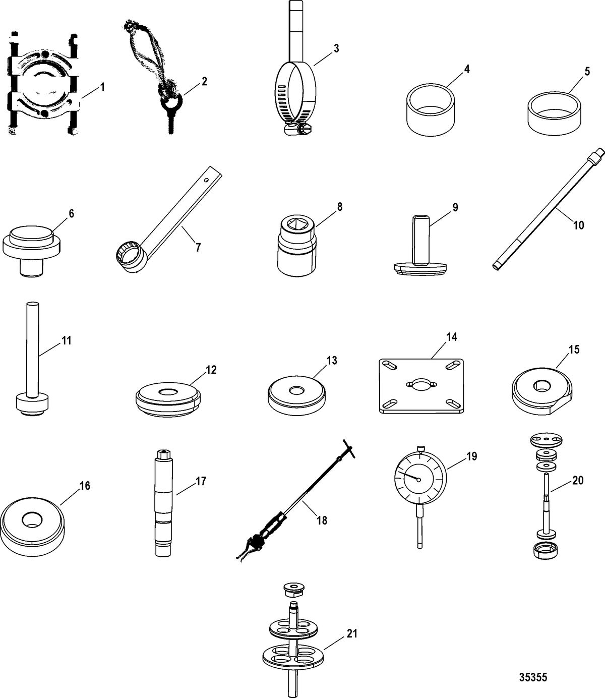 RACE STERNDRIVE SSM/DRY SUMP DRIVES AND TRANSOMS Tool List(Dry Sump Six/NXT1 SSM Six - Upper)