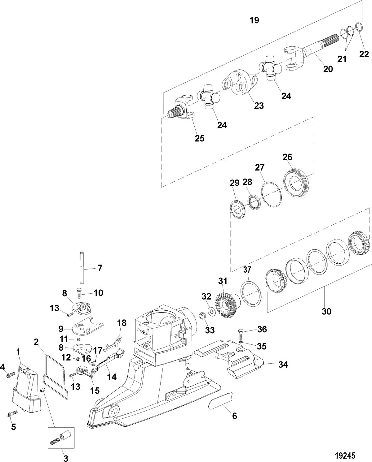 MERCRUISER BRAVO X (I-II-III) Universal Joint/Shifter Components(X-Drive)