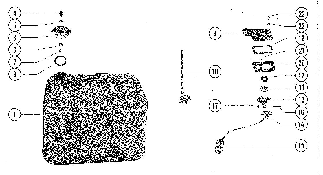 MARINER 140 HORSEPOWER FUEL TANK ASSEMBLY (6 GALLON)