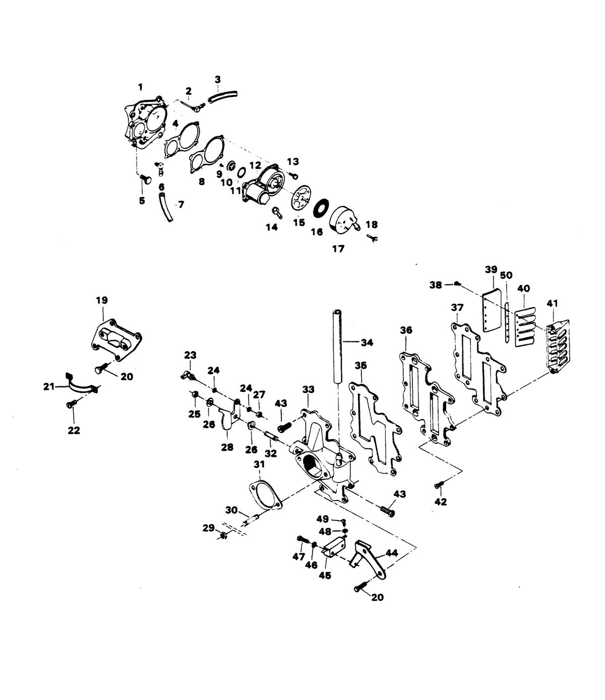 CHRYSLER 115 H.P. FUEL PUMP AND REED PLATE
