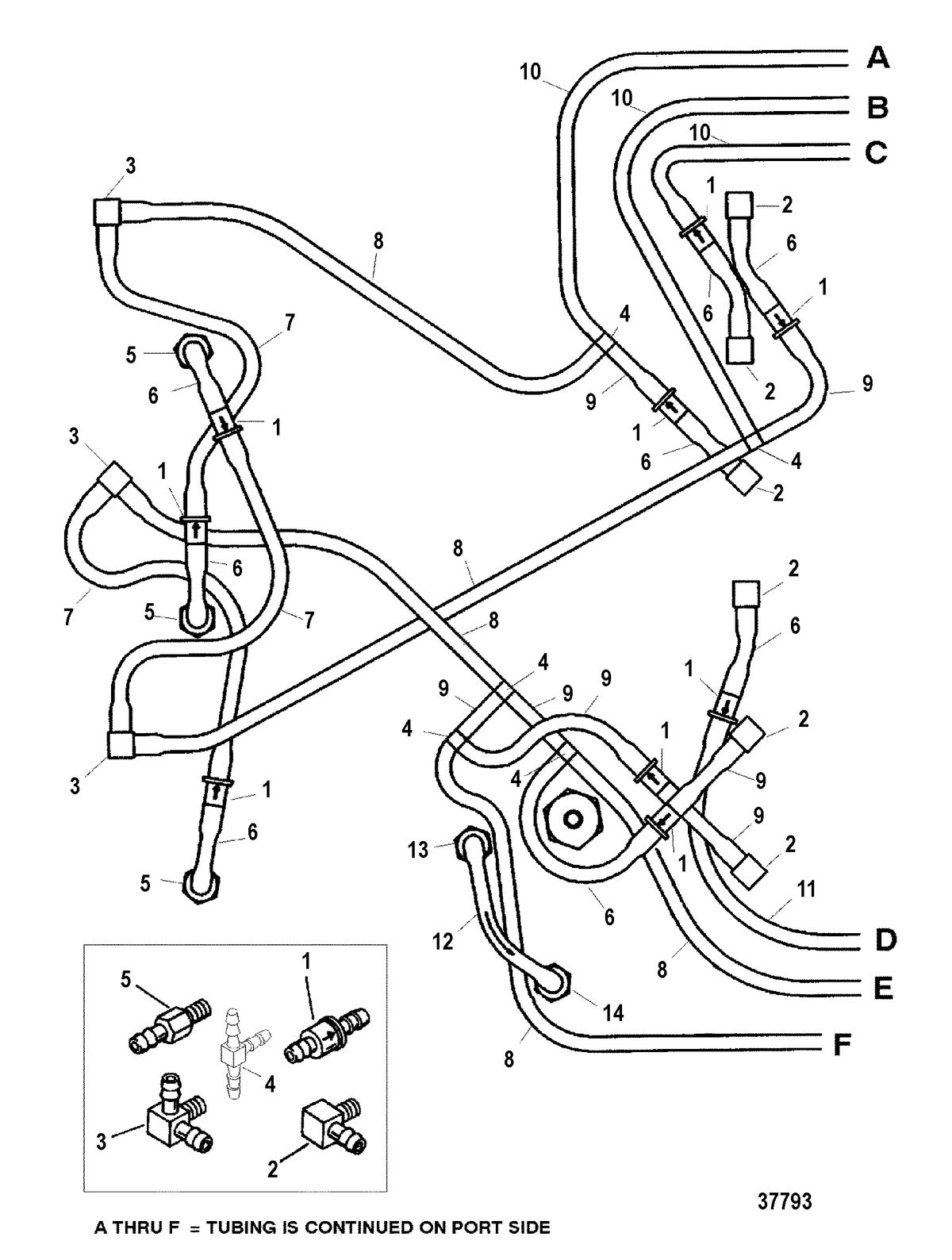 MERCURY/MARINER 225/250 EFI (3.0L) BLEED SYSTEM(STBD.)(S/N-0G438000 THRU 0G485988)