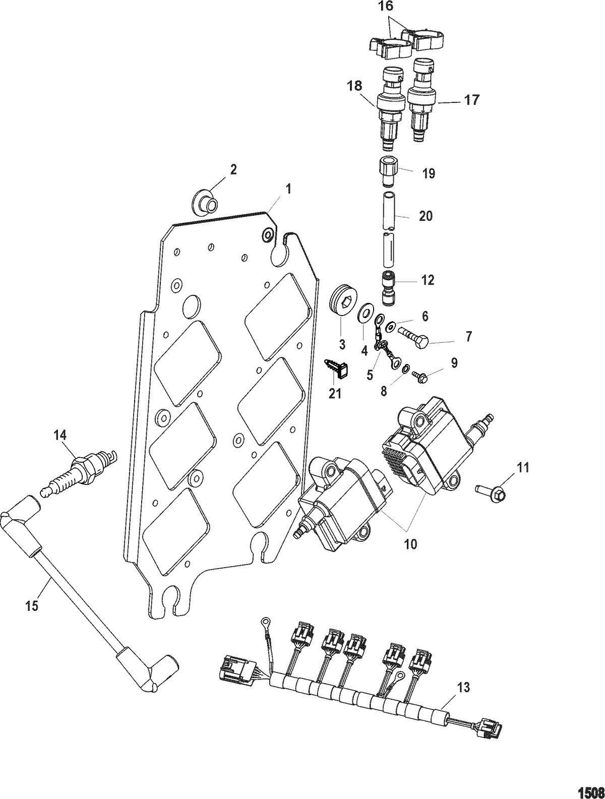 RACE OUTBOARD 225X EFI PROMAX Coil Plate Assembly