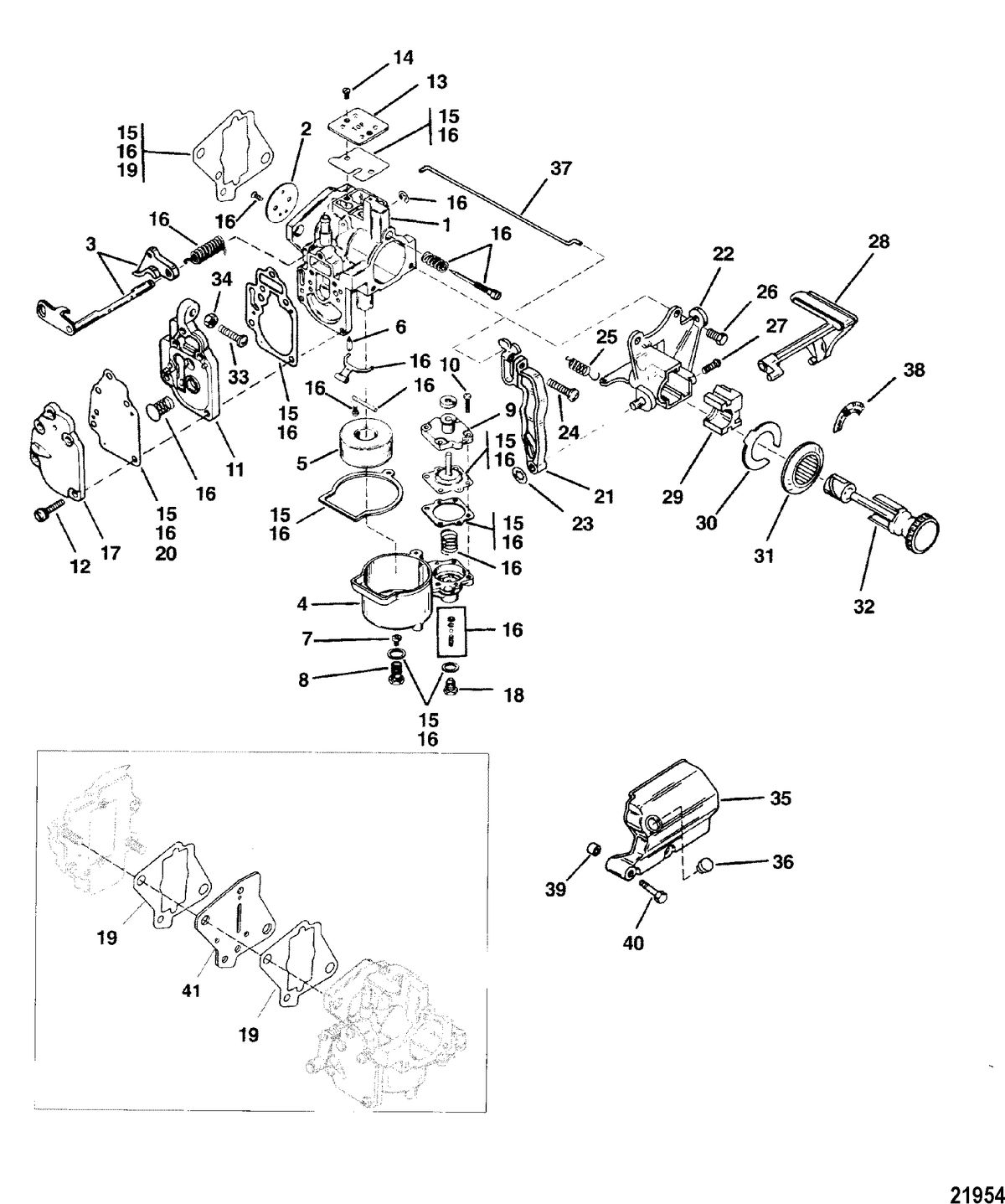 MERCURY/MARINER XR/MAGNUM 10/SEAPRO/MARATHON 10/SEAPRO/MARATHON 15 Carburetor(XR10/Magnum 10)