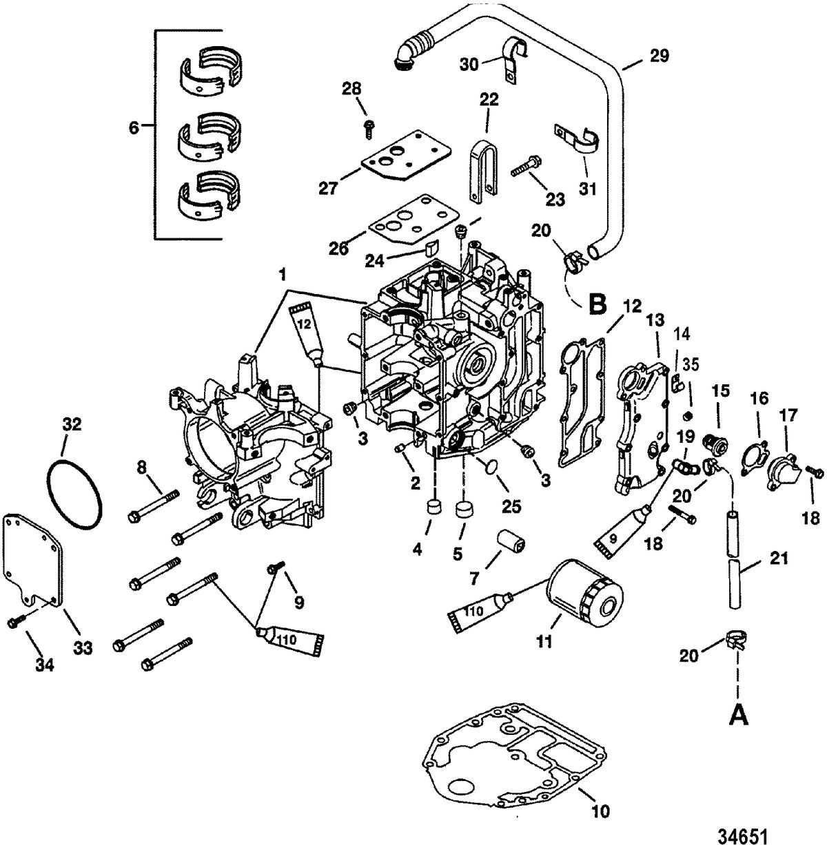 MERCURY/MARINER 25 (4-STROKE) Cylinder Block