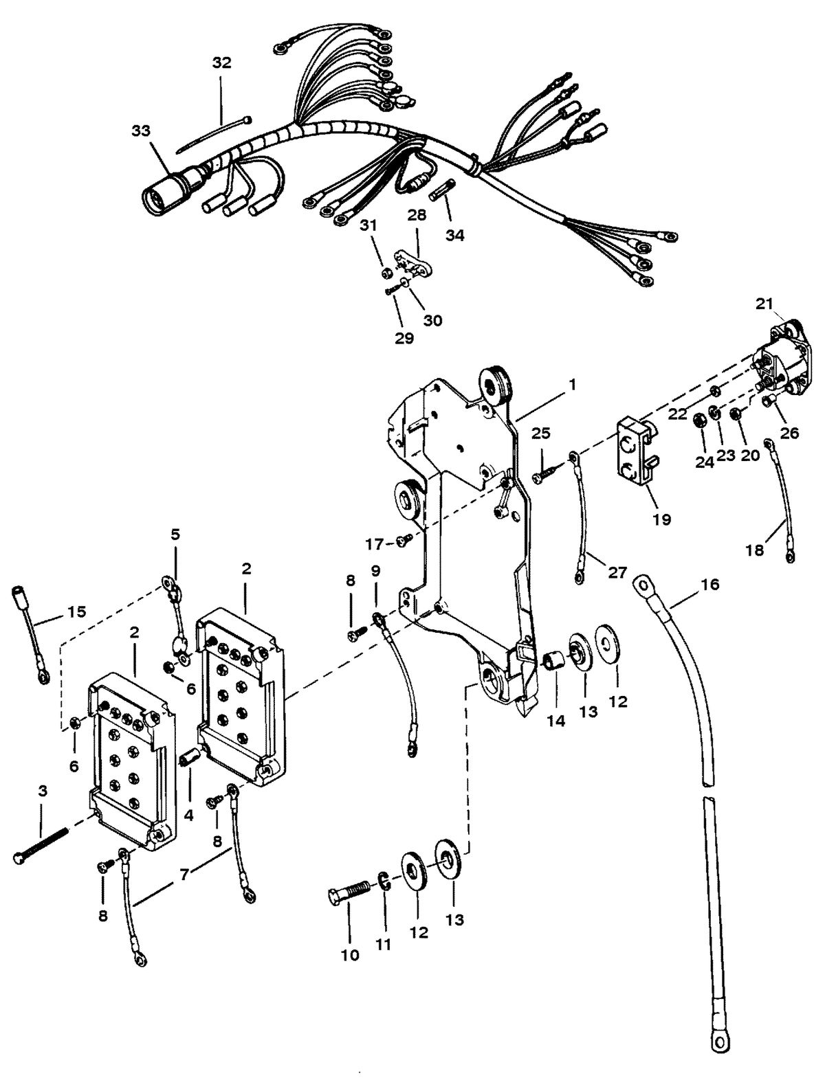 RACE OUTBOARD 225 (EFI) PRO-MAX/SUPER MAGNUM WIRING HARNESS/STARTER SOLENOID