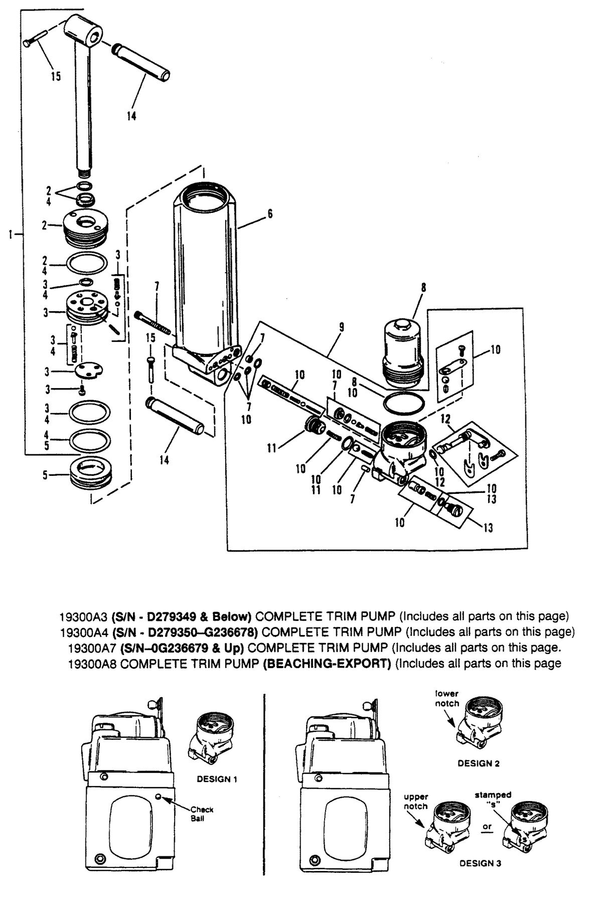 MERCURY/MARINER 50/55/60 HP JET 45 MANUAL TILT COMPONENTS