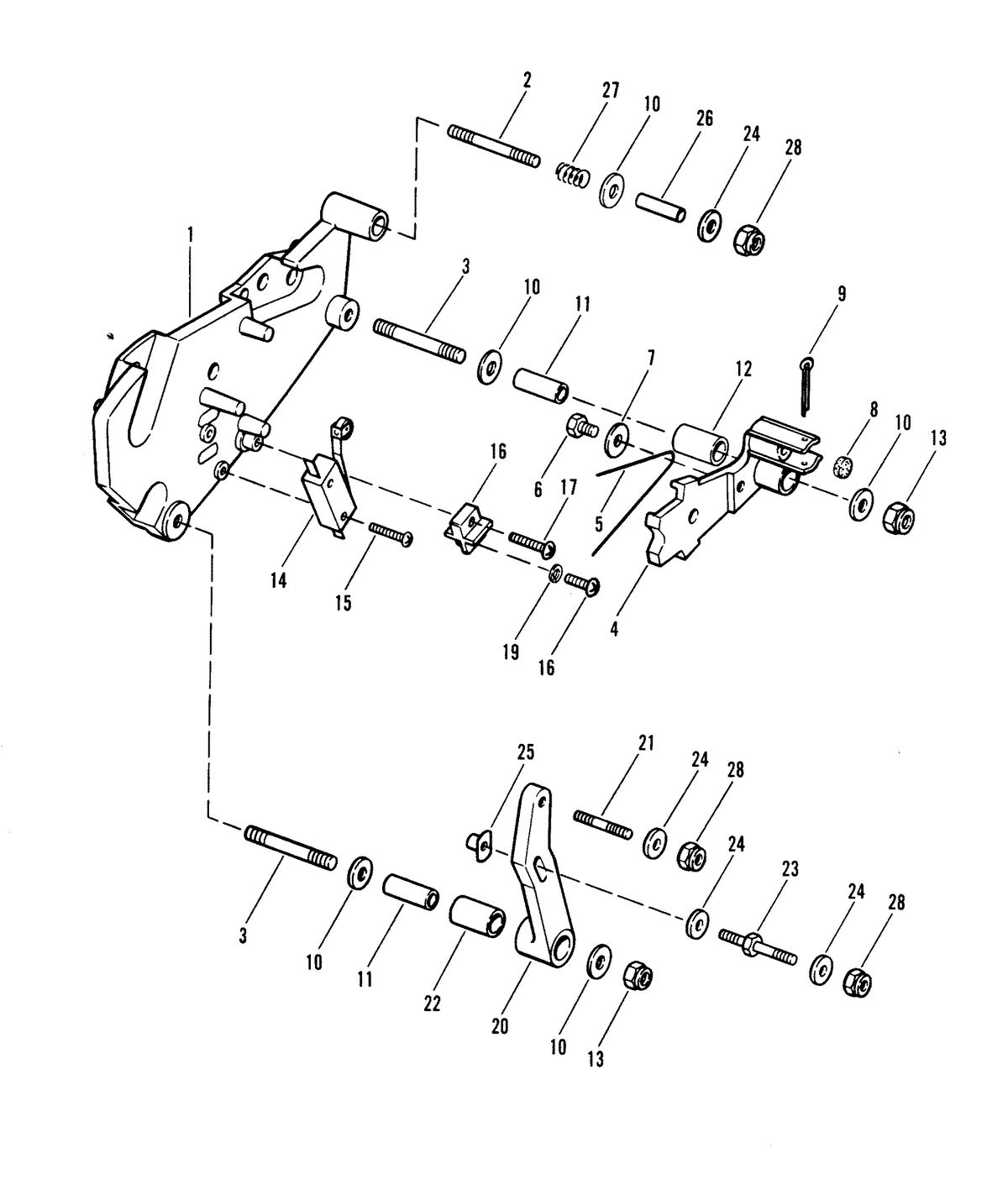 MERCRUISER 350 MAGNUM ENGINE SHIFT BRACKET (OLD DESIGN)