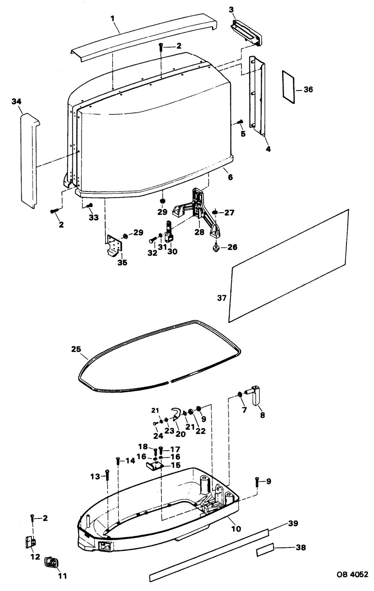 FORCE FORCE 85 H.P. ENGINE COVER AND SUPPORT PLATE