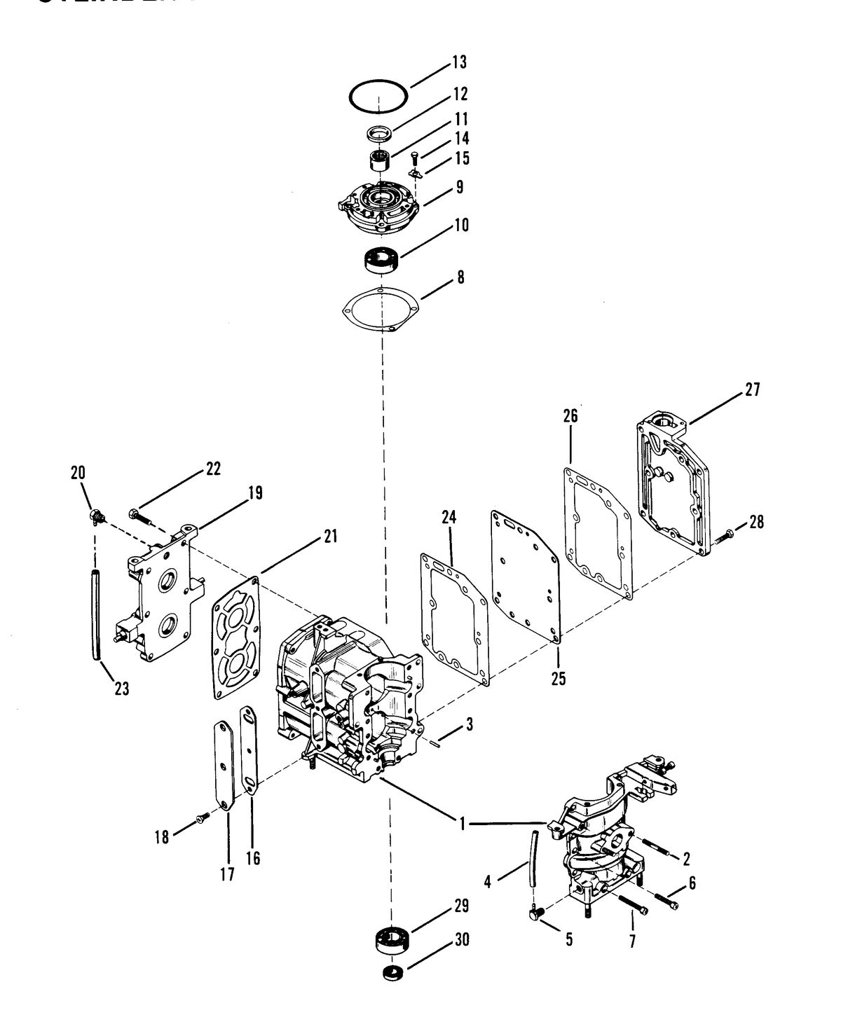 RACE OUTBOARD 7.5 J CYLINDER BLOCK AND CRANKCASE