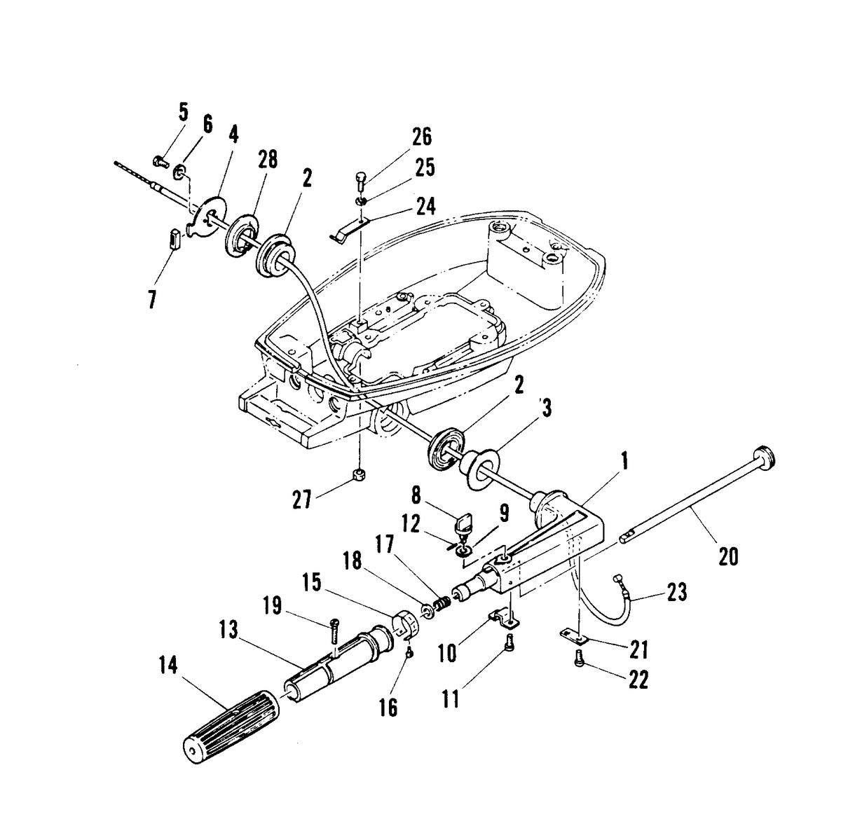 MARINER 5 H.P. THROTTLE CONTROL