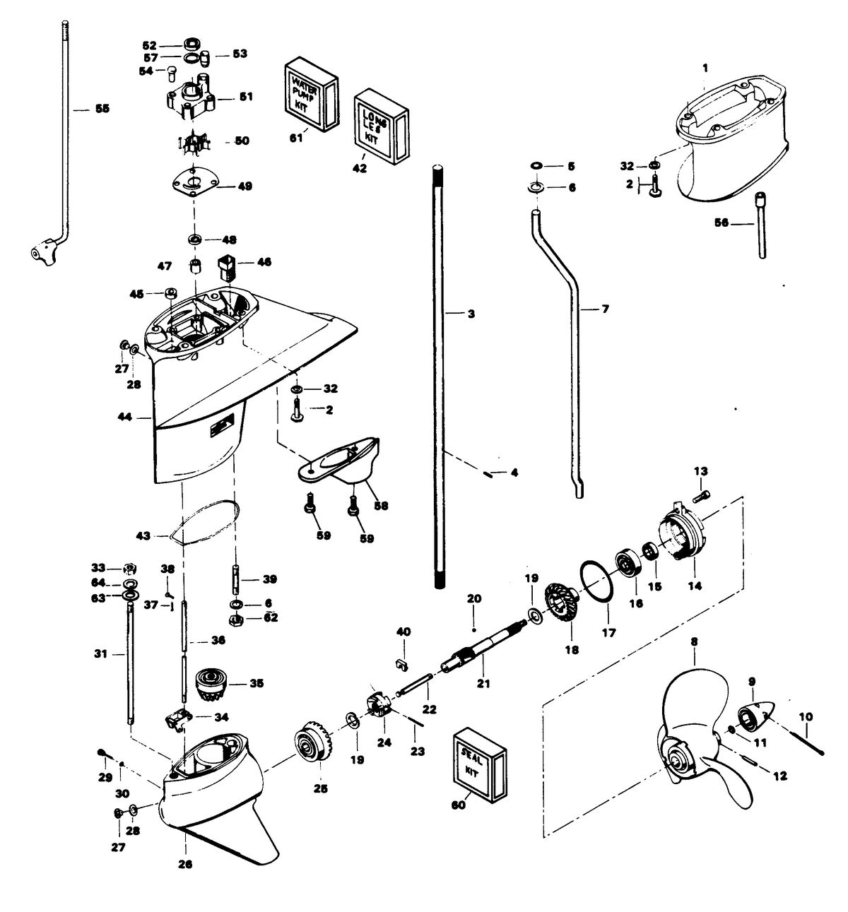 CHRYSLER 25 H.P. GEAR HOUSING