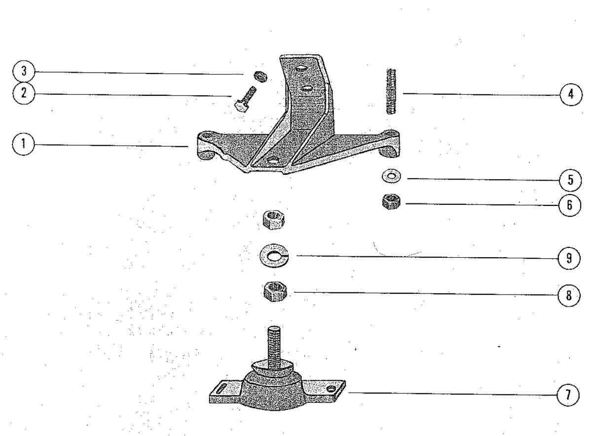 MERCRUISER 888 (2 BBL)ENGINE ENGINE MOUNTING