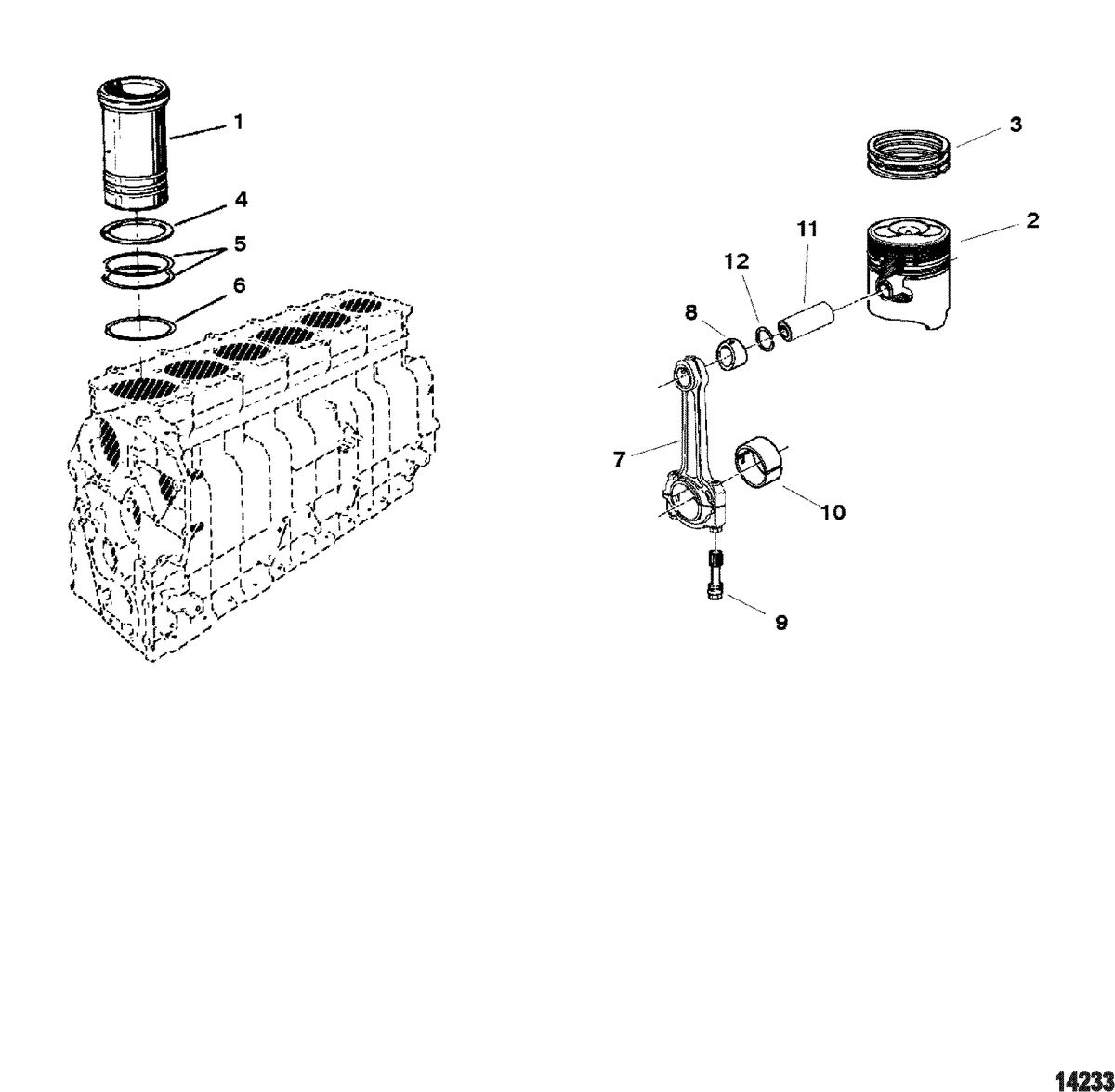 MERCRUISER CUMMINS/MERCRUSER DIESEL (2.8L/165) (4.2L/250) Connecting Rod And Piston
