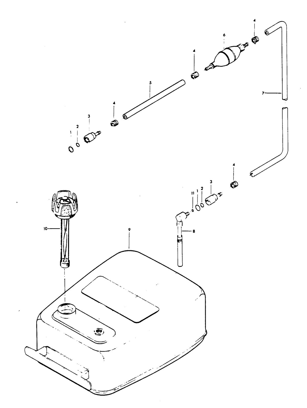 CHRYSLER 45 H.P. FUEL TANK AND LINE