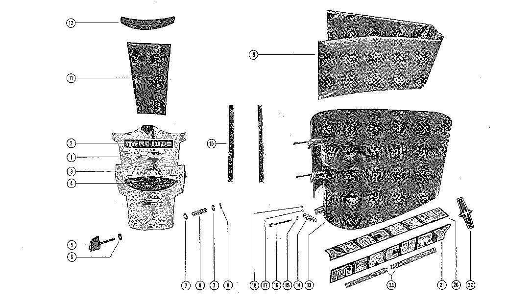 MERCURY MERC 1000E-2 COWLING AND FRONT COVER