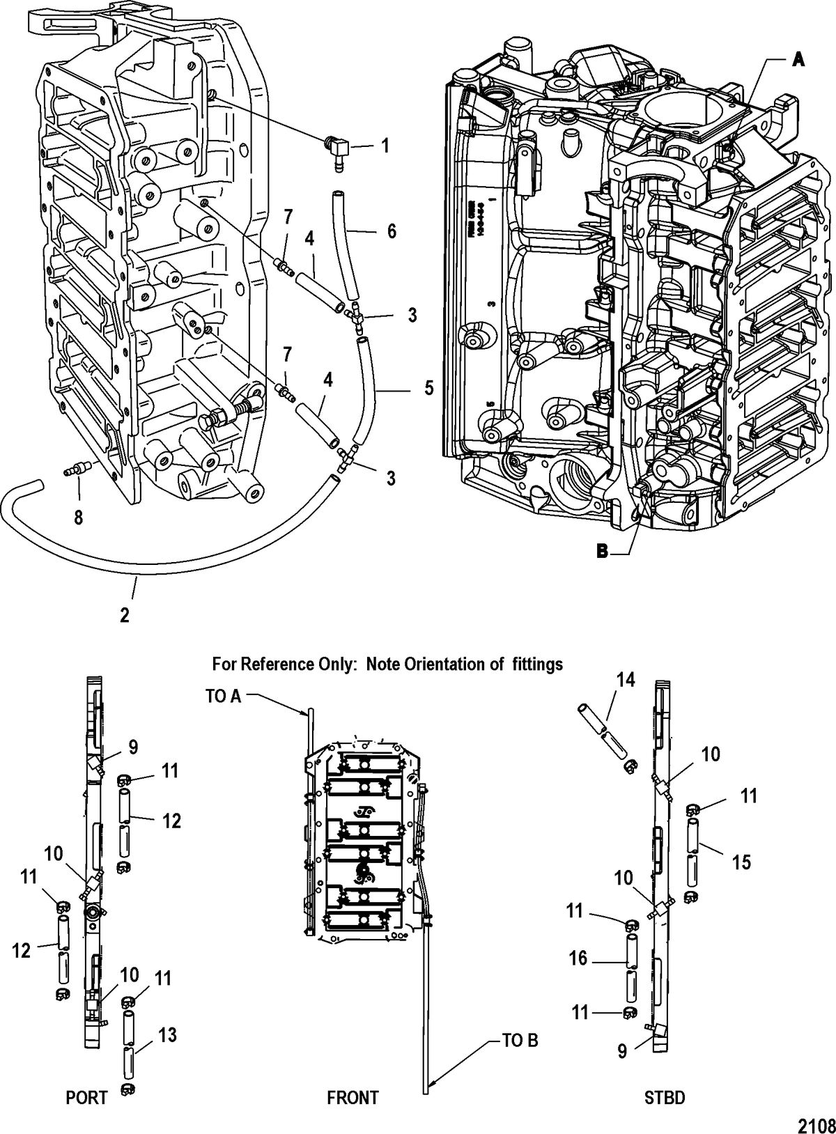 MERCURY/MARINER 150/175/200 EFI (2.5L) OIL LINES