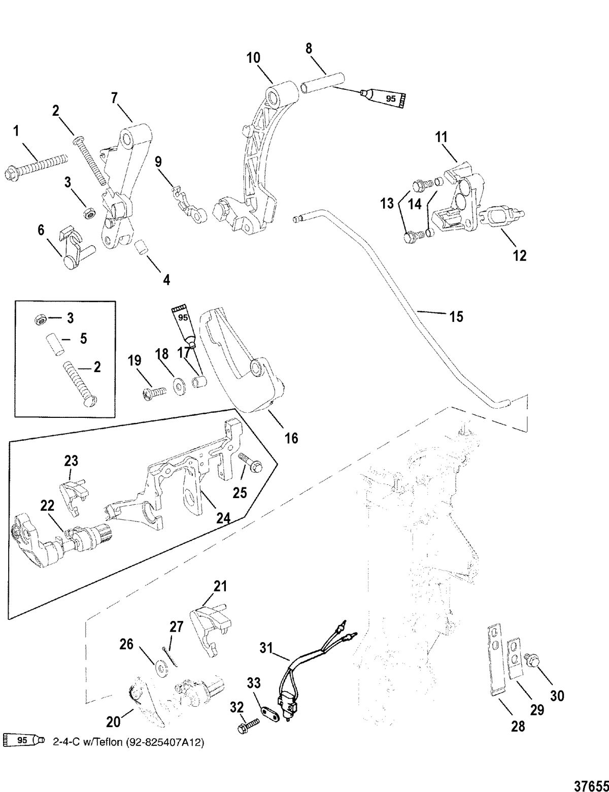 MERCURY/MARINER 40/50 /45 BODENSEE/50 BIGFOOT 4-STROKE LINKAGE(NON BIGFOOT)