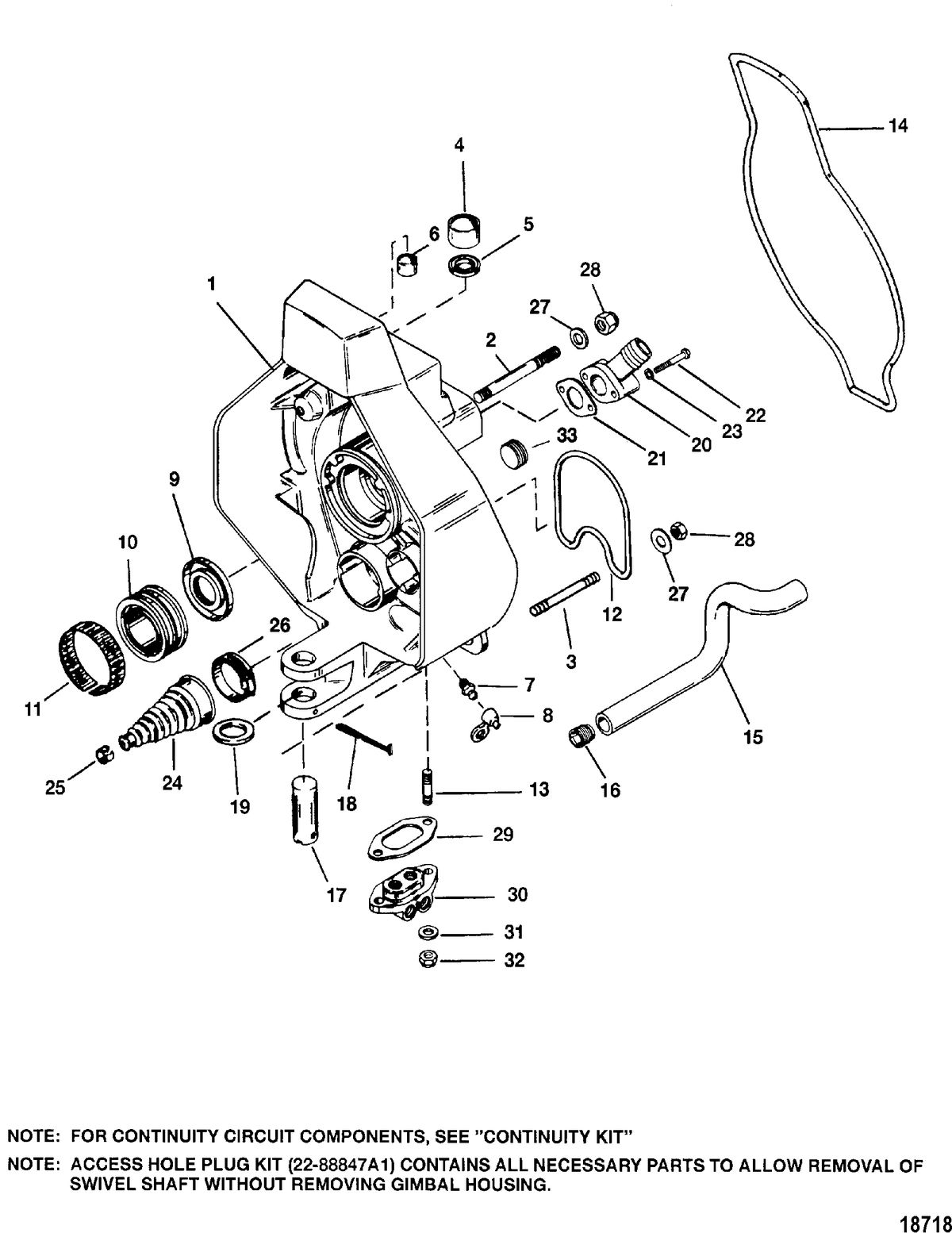 MERCRUISER BRAVO I/II/III STERNDRIVE AND TRANSOM ASSEMBLY GIMBAL HOUSING
