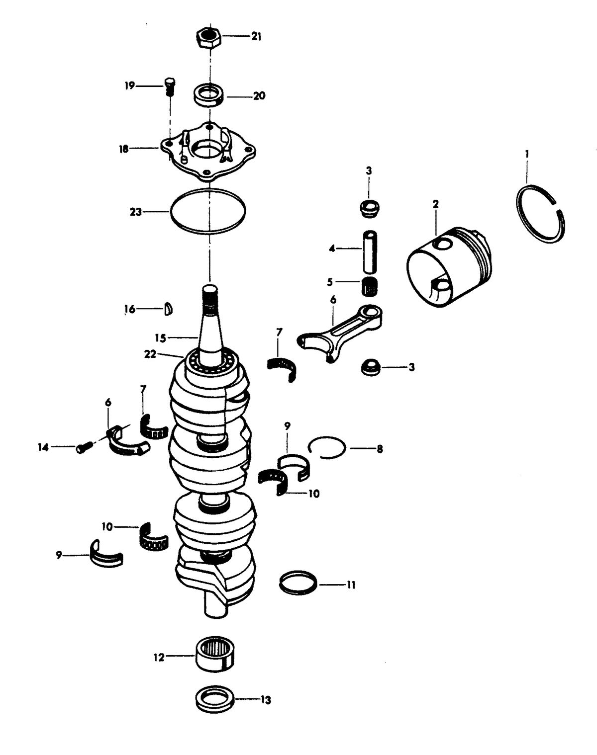 CHRYSLER 100 H.P. CRANKSHAFT AND PISTON GROUP