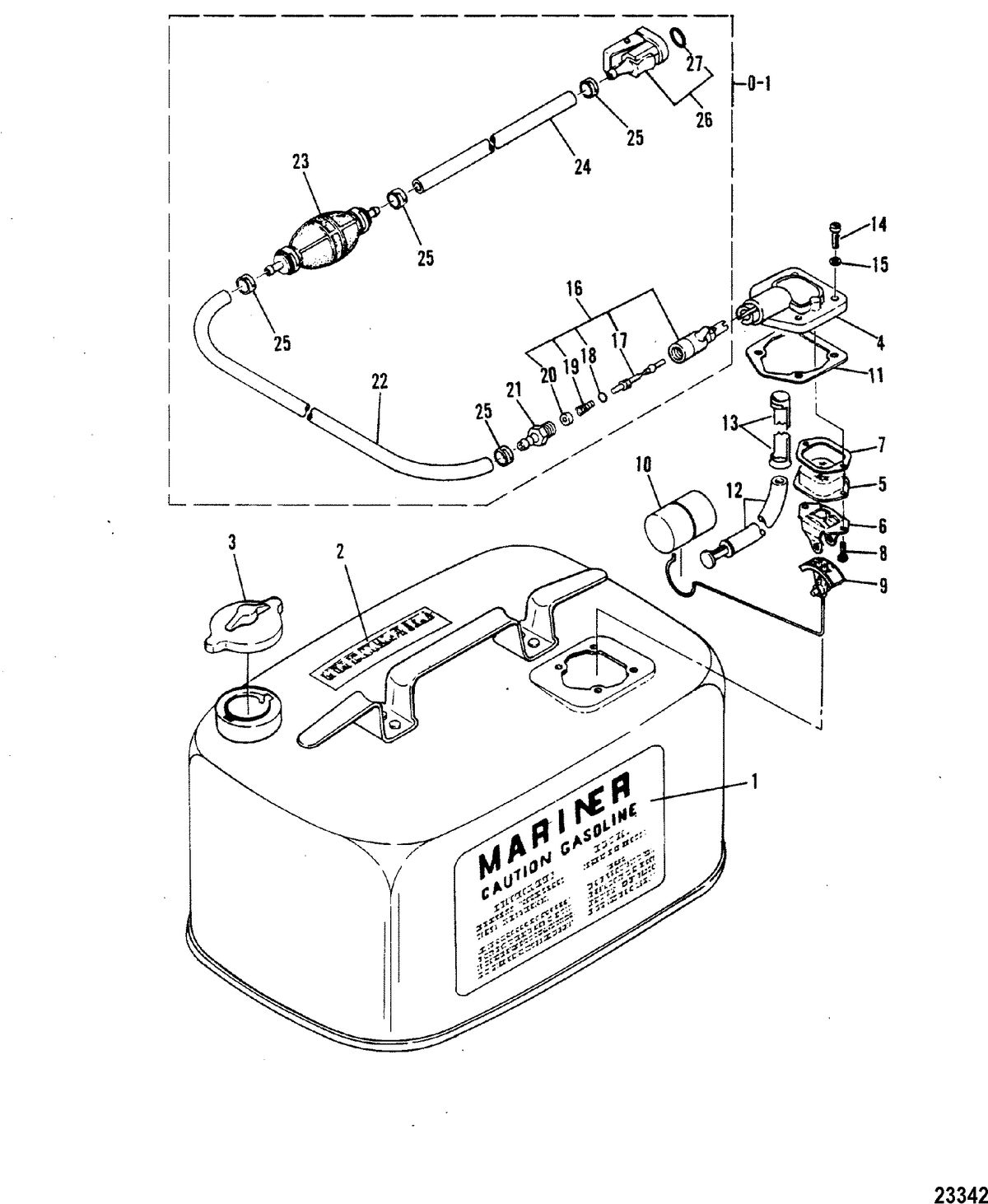 MARINER 60 HORSEPOWER FUEL TANK(S-675-00451/L-675-32876 & UP)