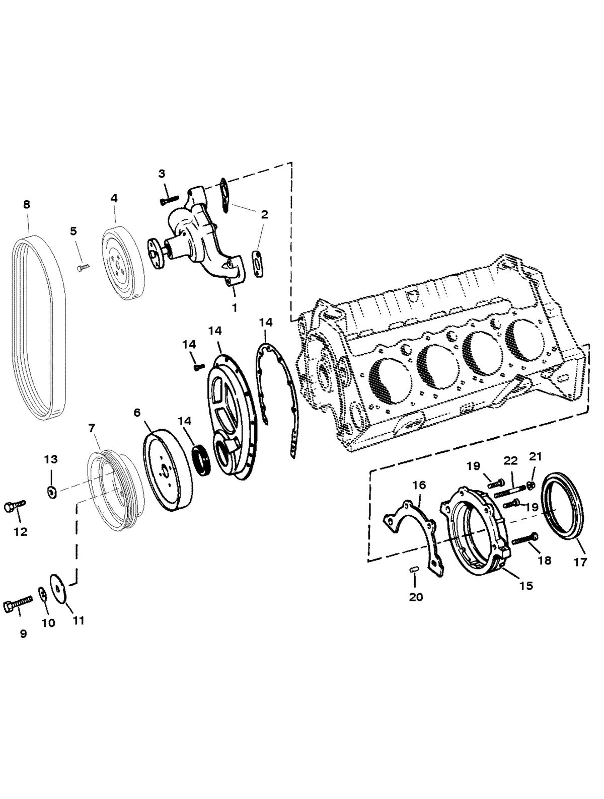 MERCRUISER 350 MAG MPI BRAVO INTAKE MANIFOLD AND FRONT COVER