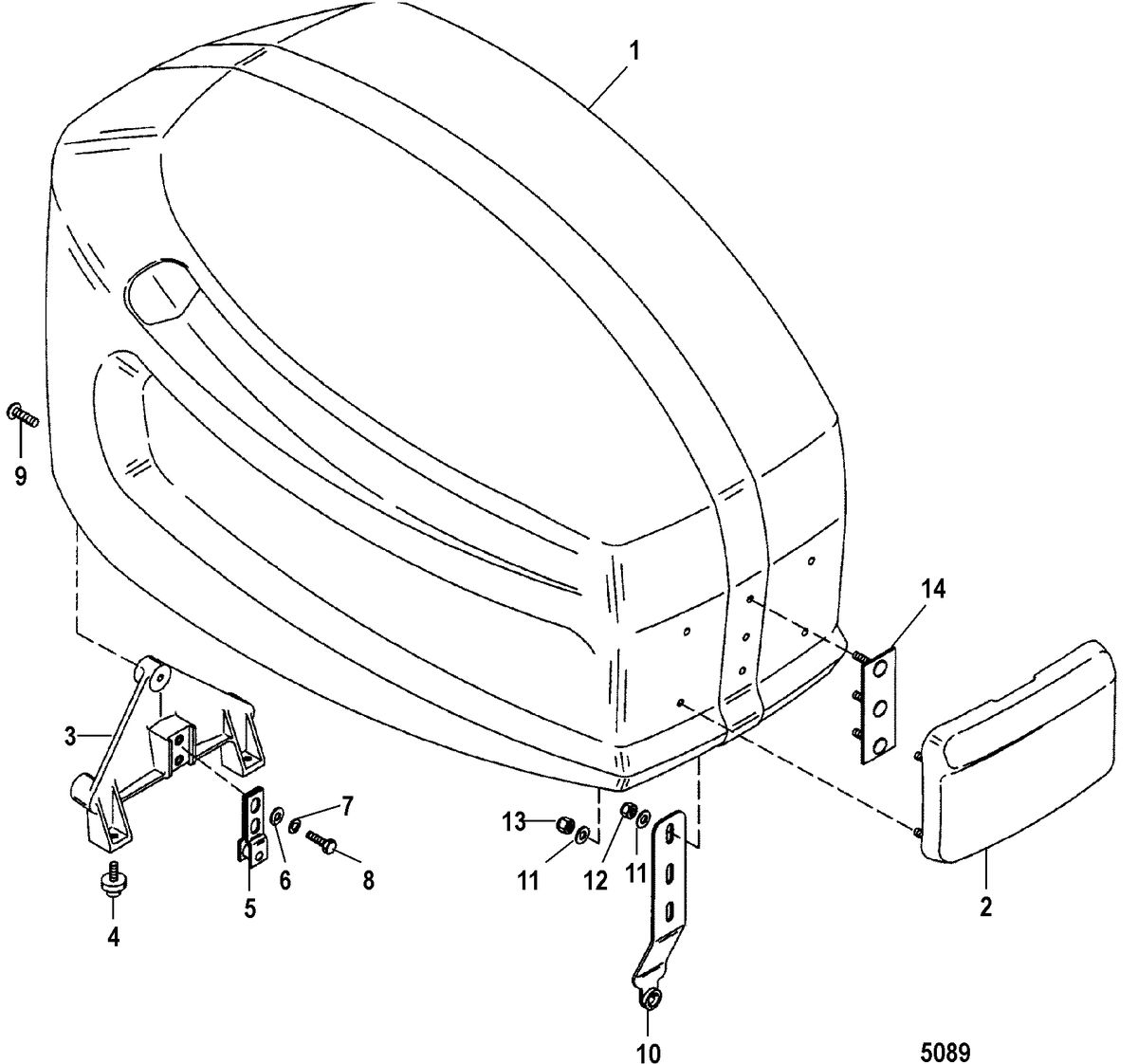 RACE OUTBOARD 2.5L/2.5L OFFSHORE EFI Top Cowl