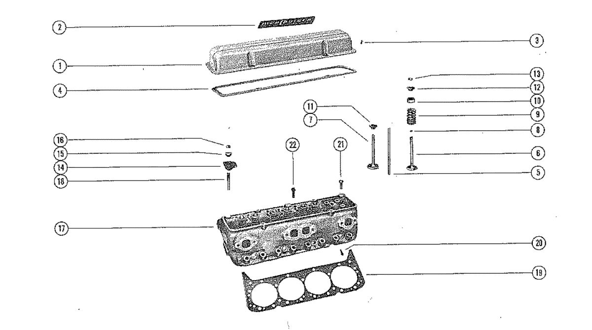MERCRUISER 225 ENGINE (STERN DRIVE AND INBOARD) CYLINDER HEAD AND ROCKER COVER