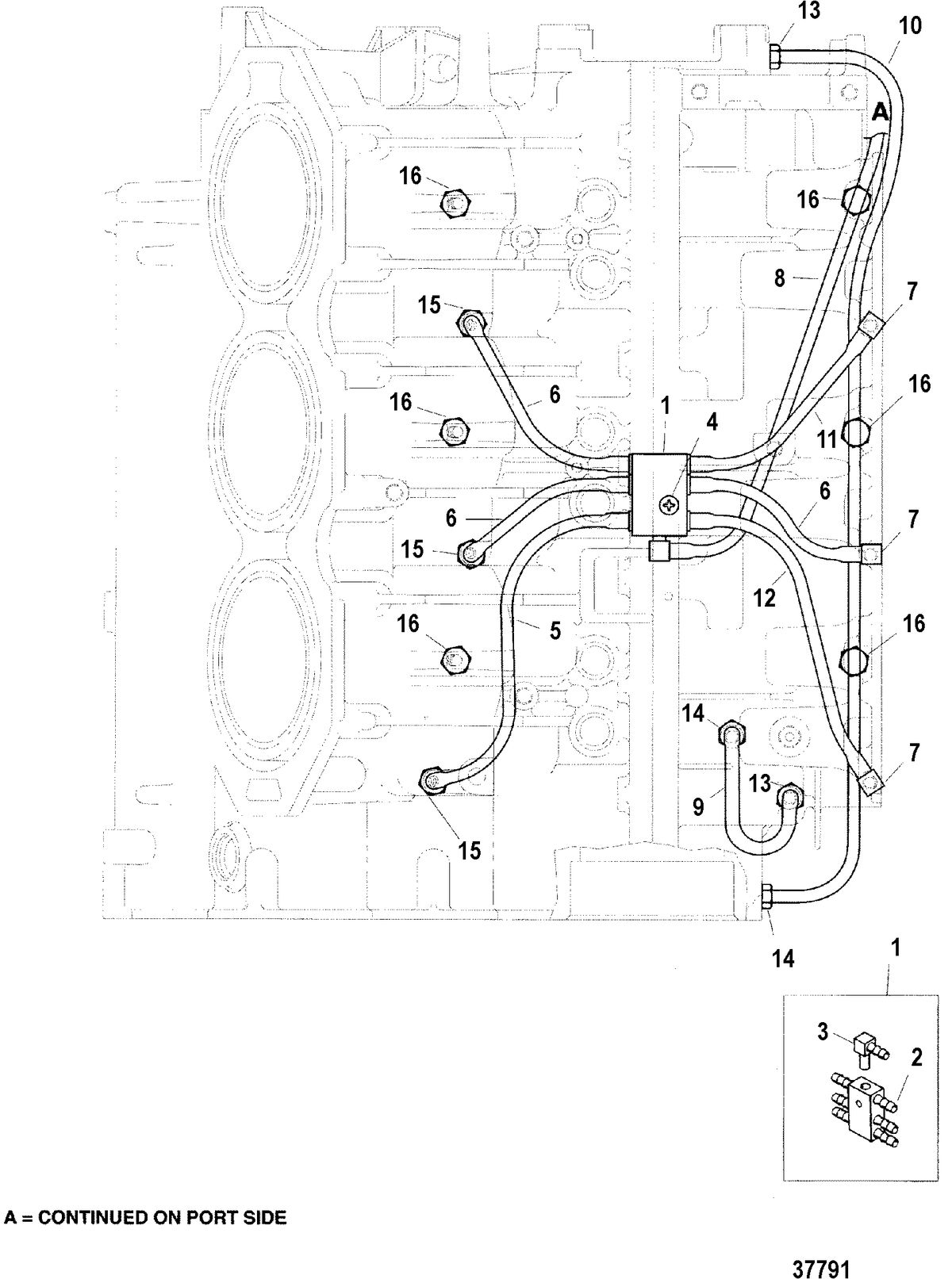 MERCURY/MARINER 225/250 EFI (3.0L) BLEED SYSTEM(STARBOARD)(S/N-0G437999 AND BELOW)