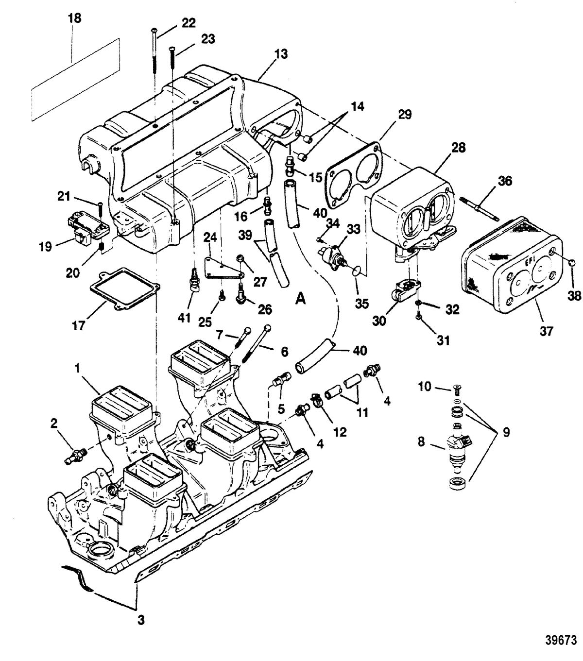 MERCRUISER 454/502 EFI MAG BRAVO (GEN V) INTAKE MANIFOLD AND INTAKE PLENUM