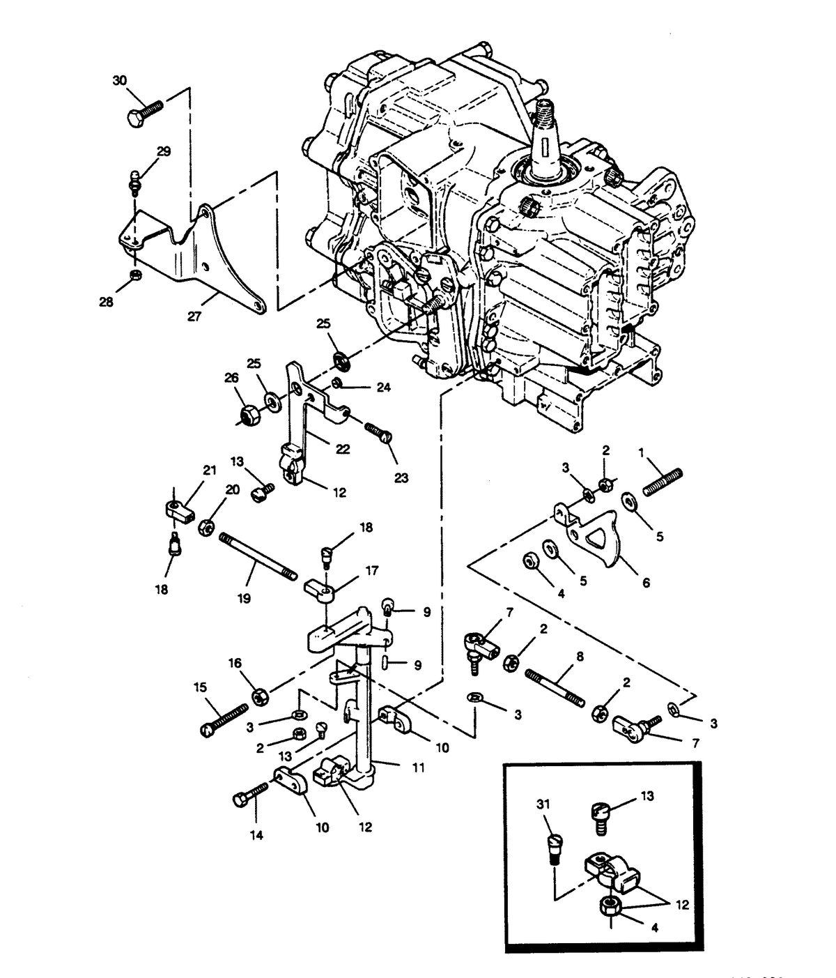 FORCE FORCE 1989 50 H.P. "D" MODELS SHIFT AND THROTTLE LINKAGE