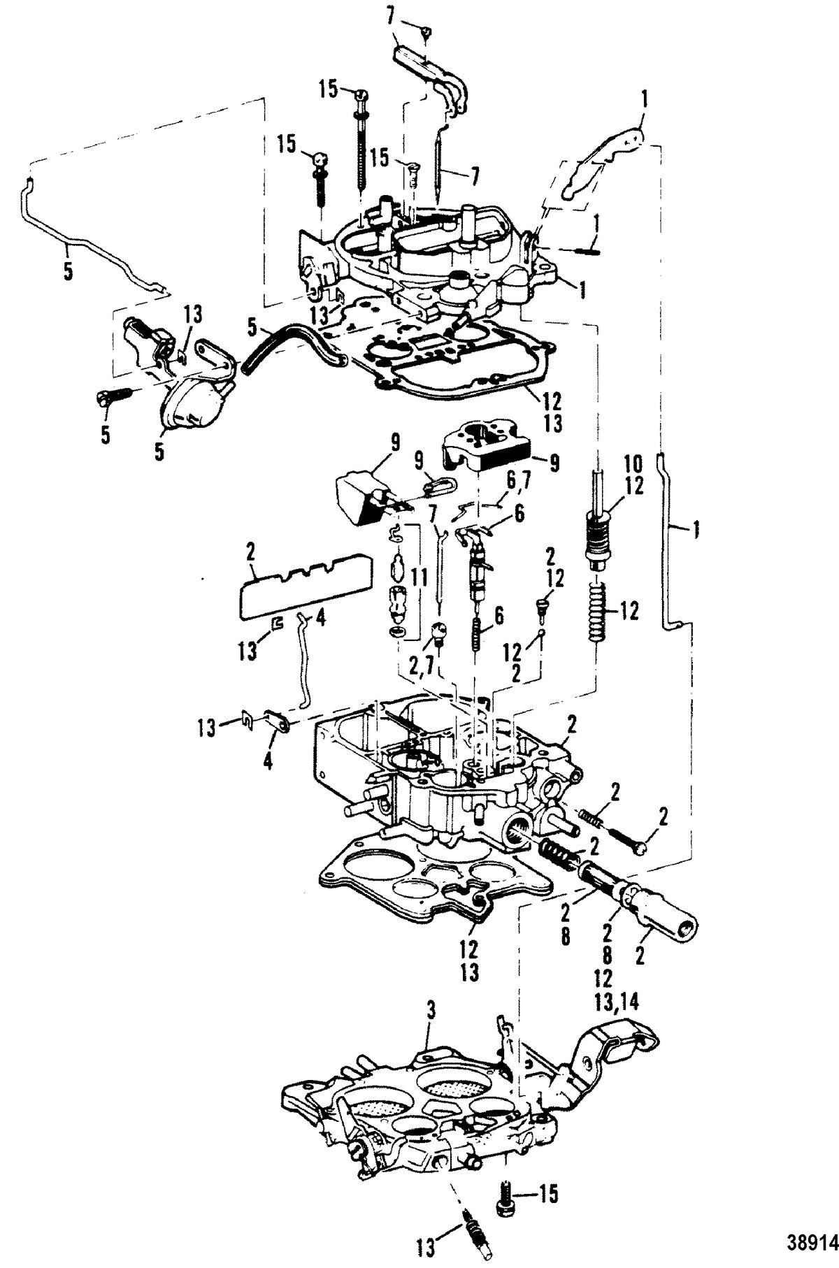MERCRUISER 340 H.P./7.4L W/BORG WARNER TRANS (GM) CARBURETOR