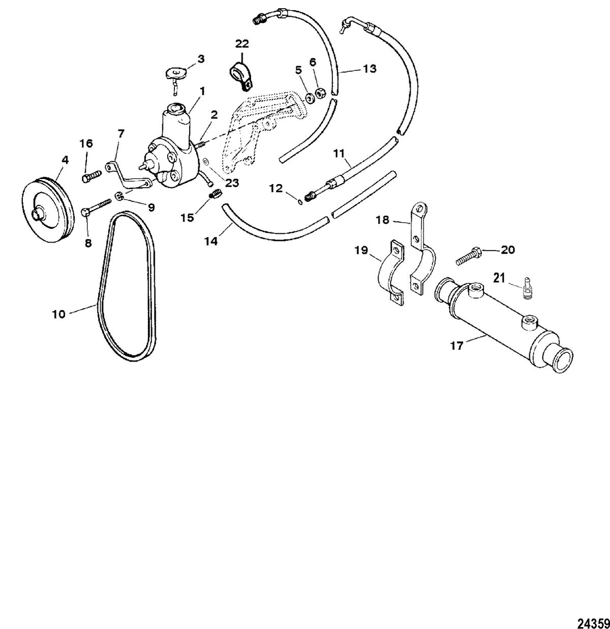 RACE STERNDRIVE 500 CARB (502CID) 8.2L ENGINE (GEN +) POWER STEERING COMPONENTS