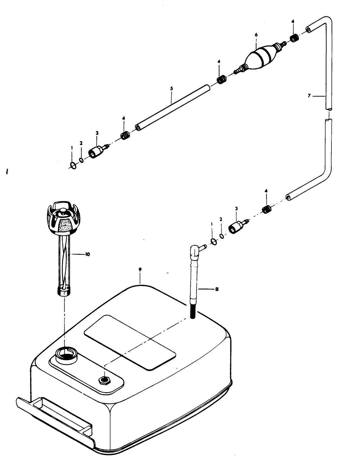 CHRYSLER 7.5 H.P. SAILOR FUEL TANK AND LINE