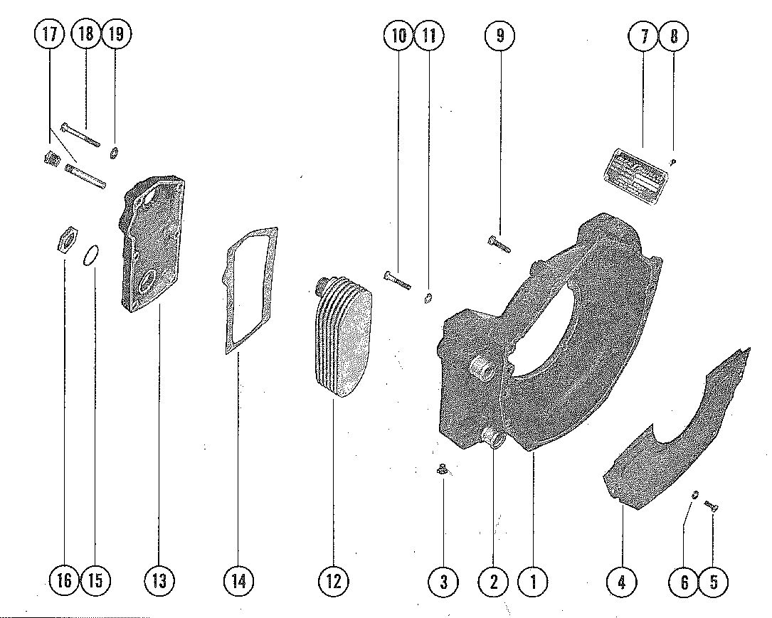 MERCRUISER 250 ENGINE (STERNDRIVE AND INBOARD) FLYWHEEL HOUSING AND OIL COOLER