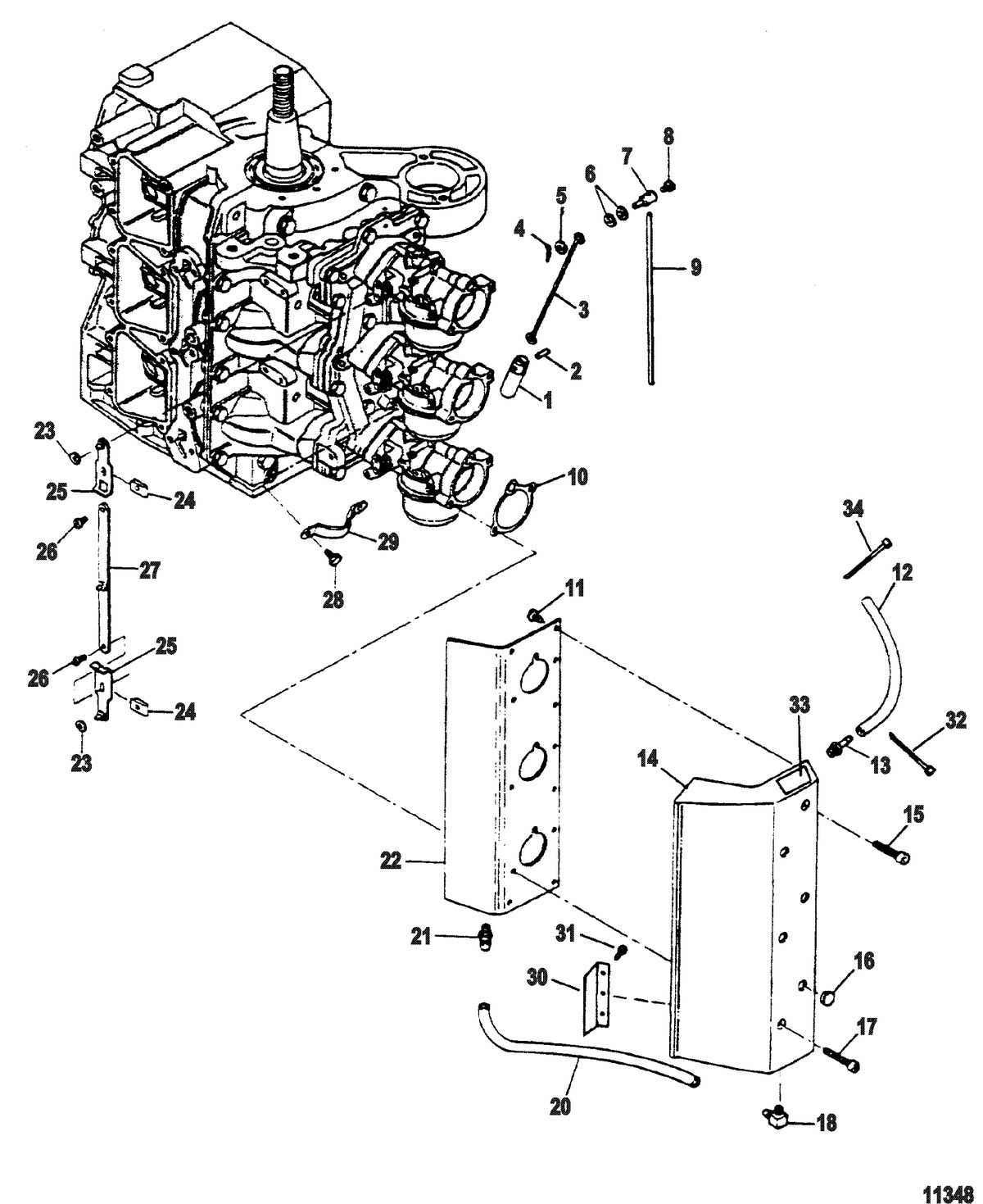 SPORTJET SPORT JET 90 Throttle And Choke Linkage, Intake Cover