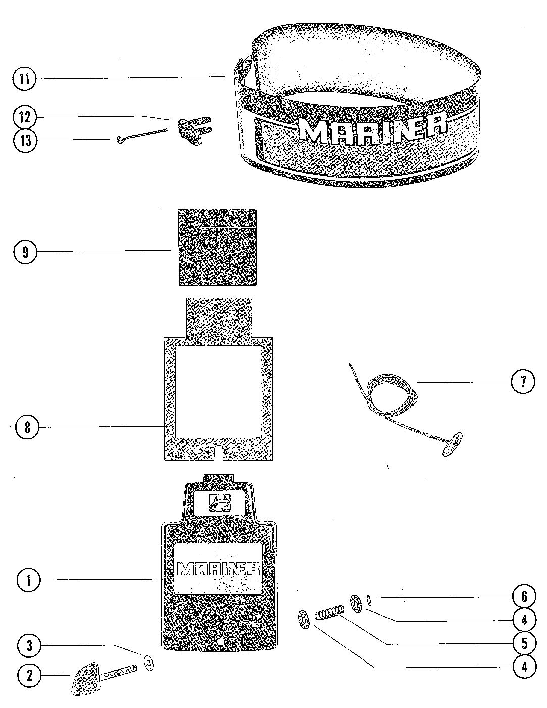 MARINER 80 HORSEPOWER COWLING AND FRONT COVER