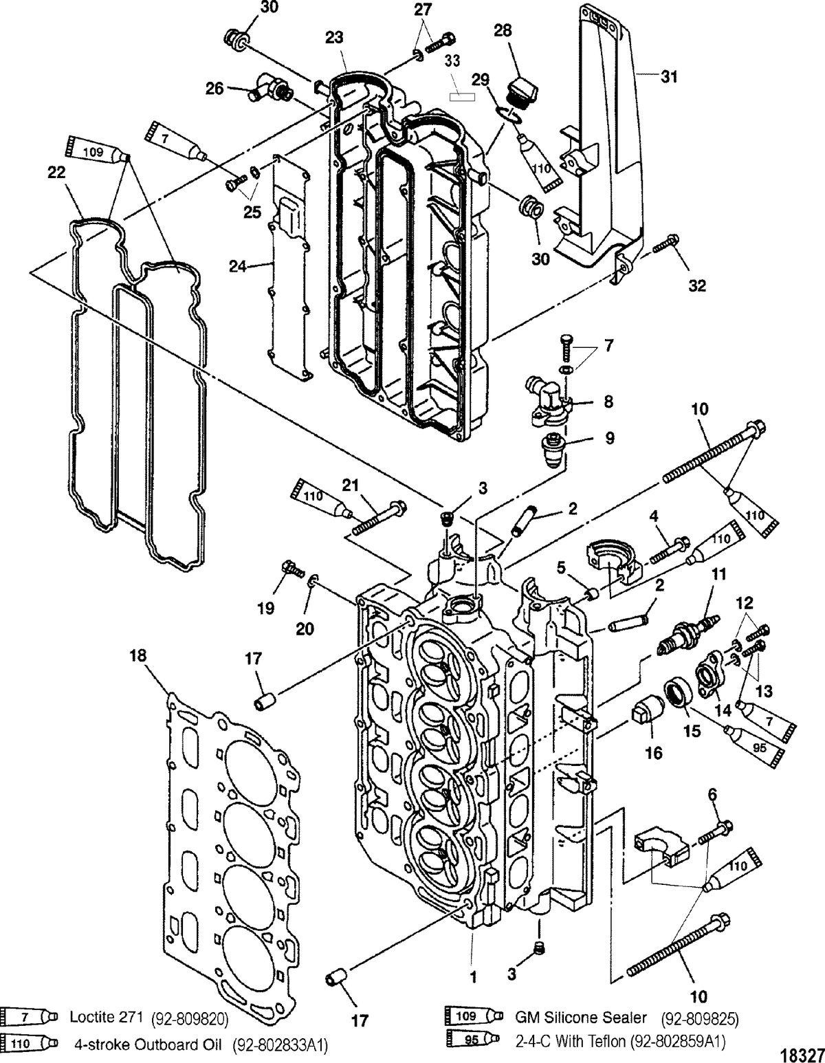 MERCURY/MARINER 75/90 (4-STROKE) Cylinder Head