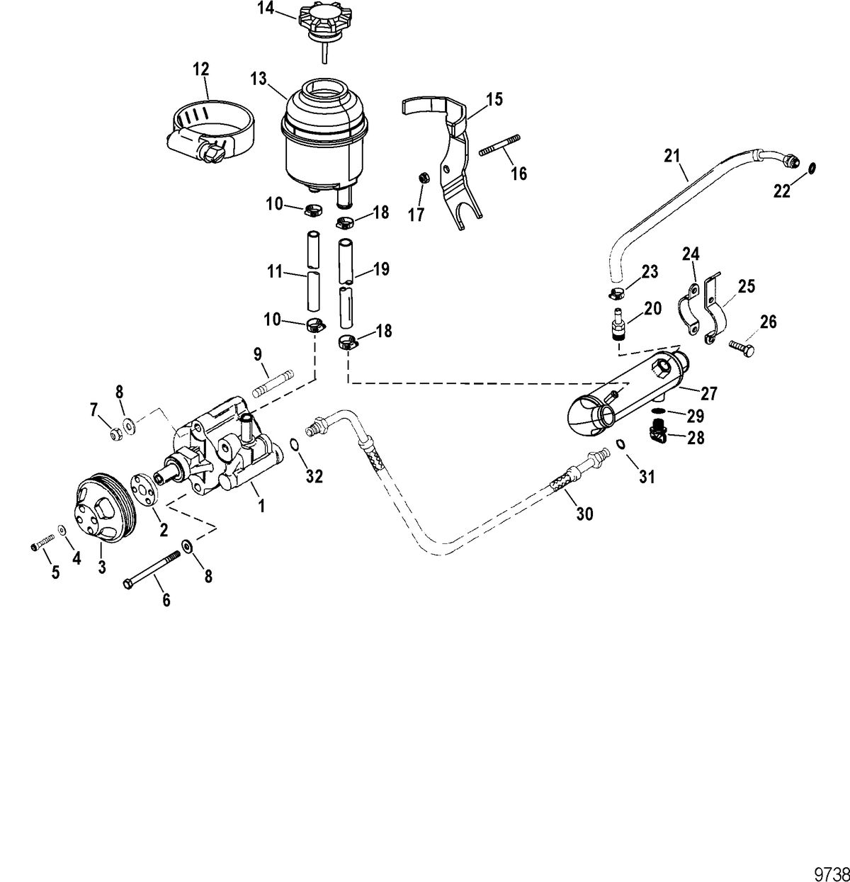 RACE STERNDRIVE 525 EFI Power-Assisted Steering Components(849906A15)