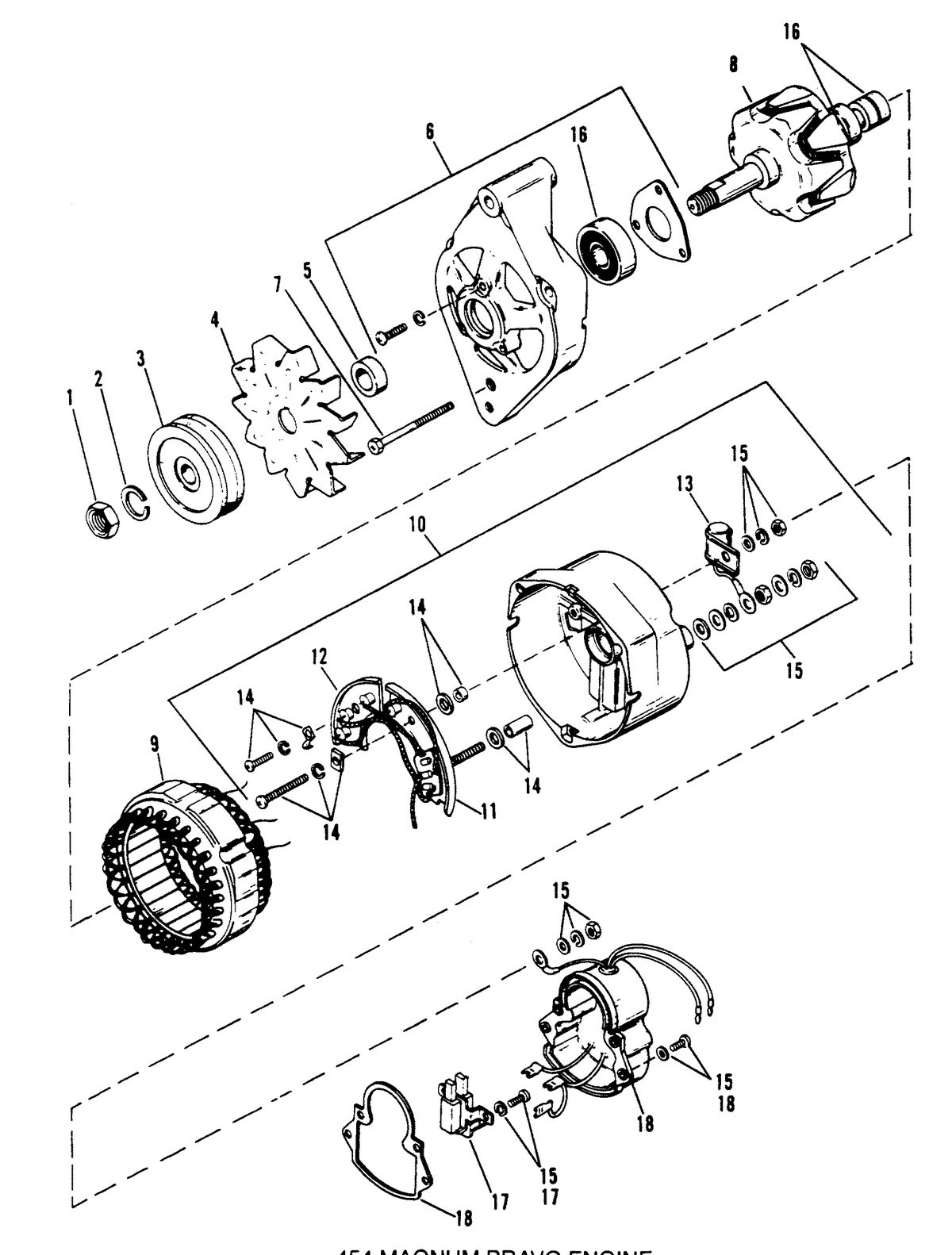 MERCRUISER 454 MAG BRAVO (GEN V) ALTERNATOR (MANDO)