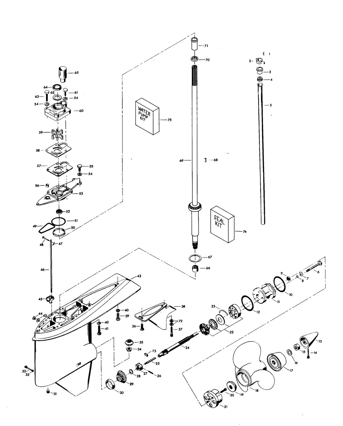CHRYSLER 75 H.P. GEAR HOUSING