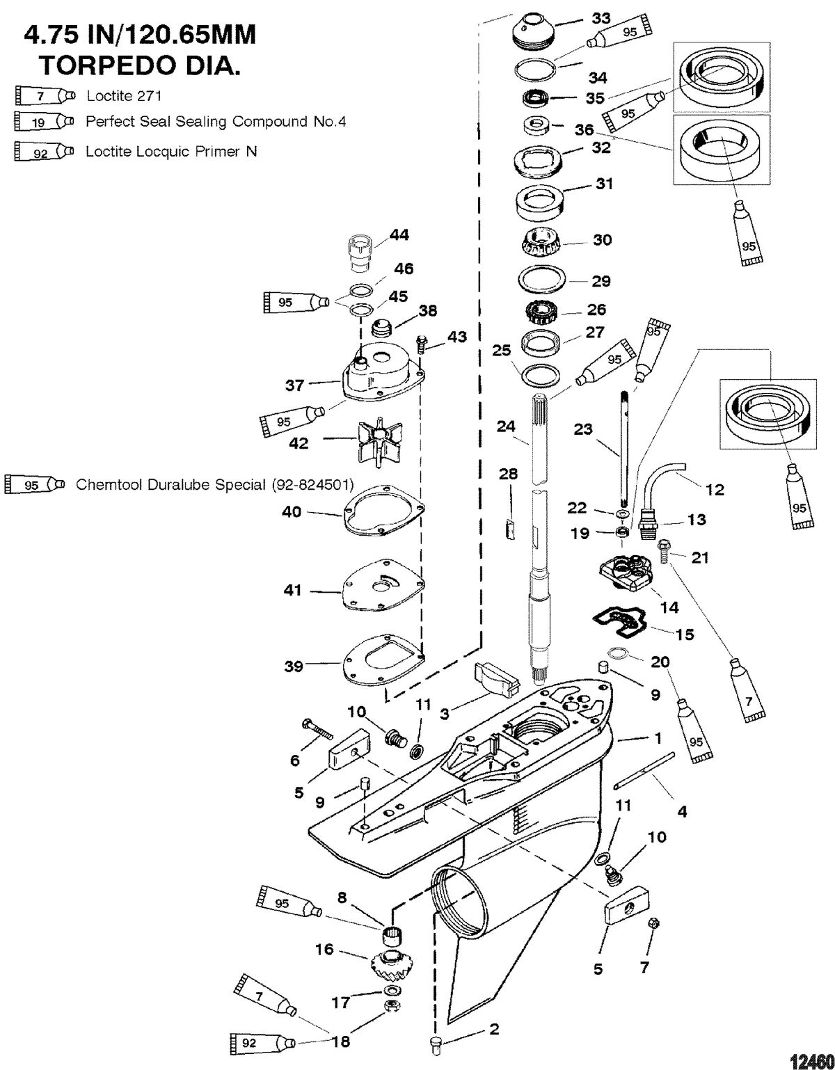 MERCURY/MARINER 200/225 (3.0L DFI) Gear Housing, Driveshaft - Standard Rotation