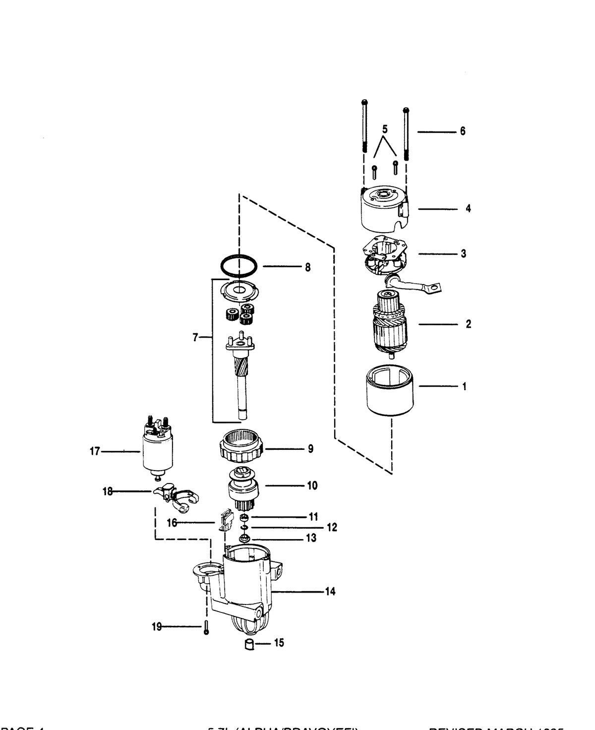 MERCRUISER 5.7L (ALPHA) (EFI-TBI)5.7L (BRAVO) (EFI-TBI) ENGINE STARTER MOTOR