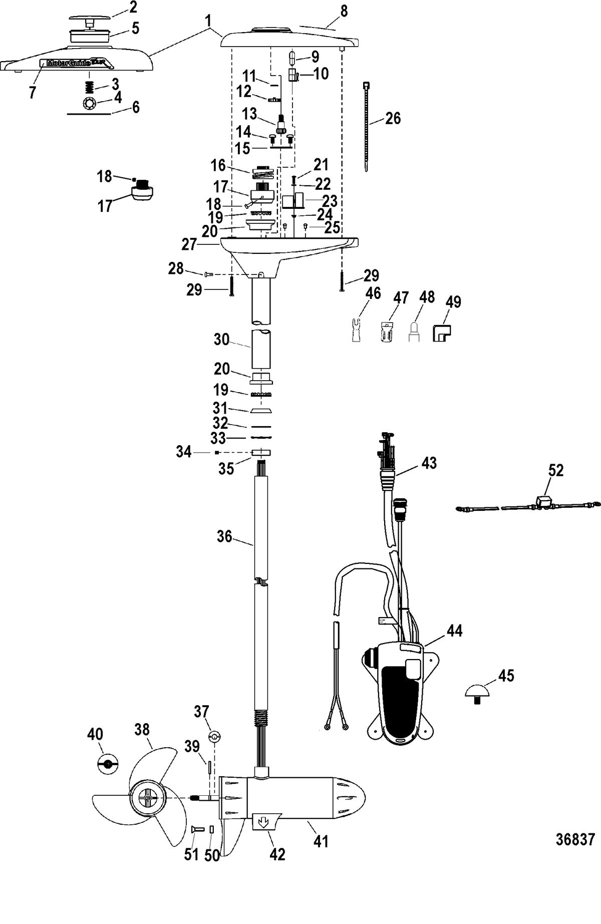 TROLLING MOTOR MOTORGUIDE TOUR, TOUR PINPOINT AND TOUR ES SERIES Complete Trolling Motor(TR109PFB / TR109PFBD) (36 Volt)