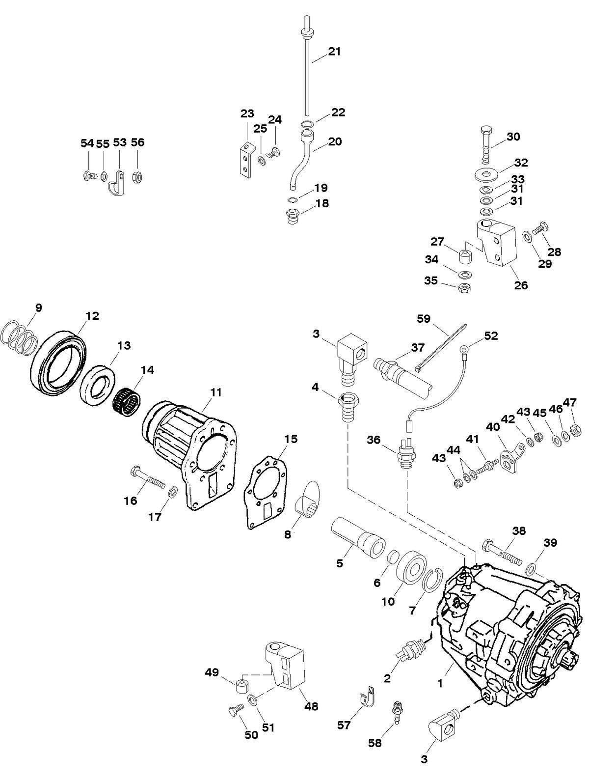 MERCRUISER 800 SC ENGINE TRANSMISSION COMPONENTS (PLUG IN) (PAGE 2 0F 2)