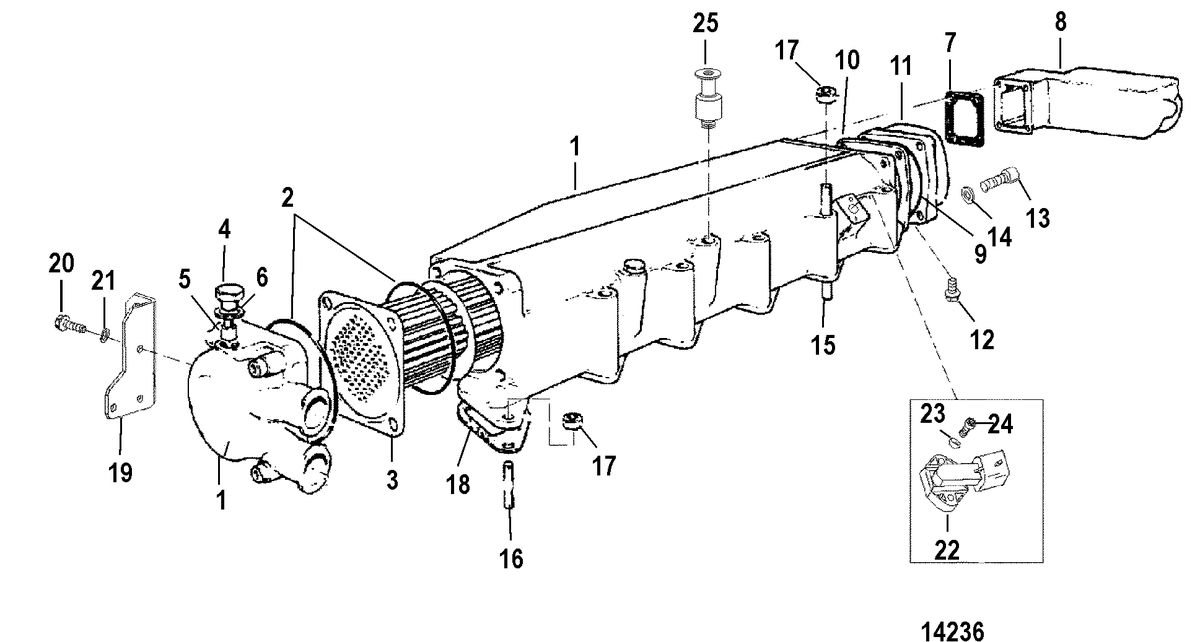 MERCRUISER CUMMINS/MERCRUSER DIESEL (2.8L/165) (4.2L/250) Air Cooler