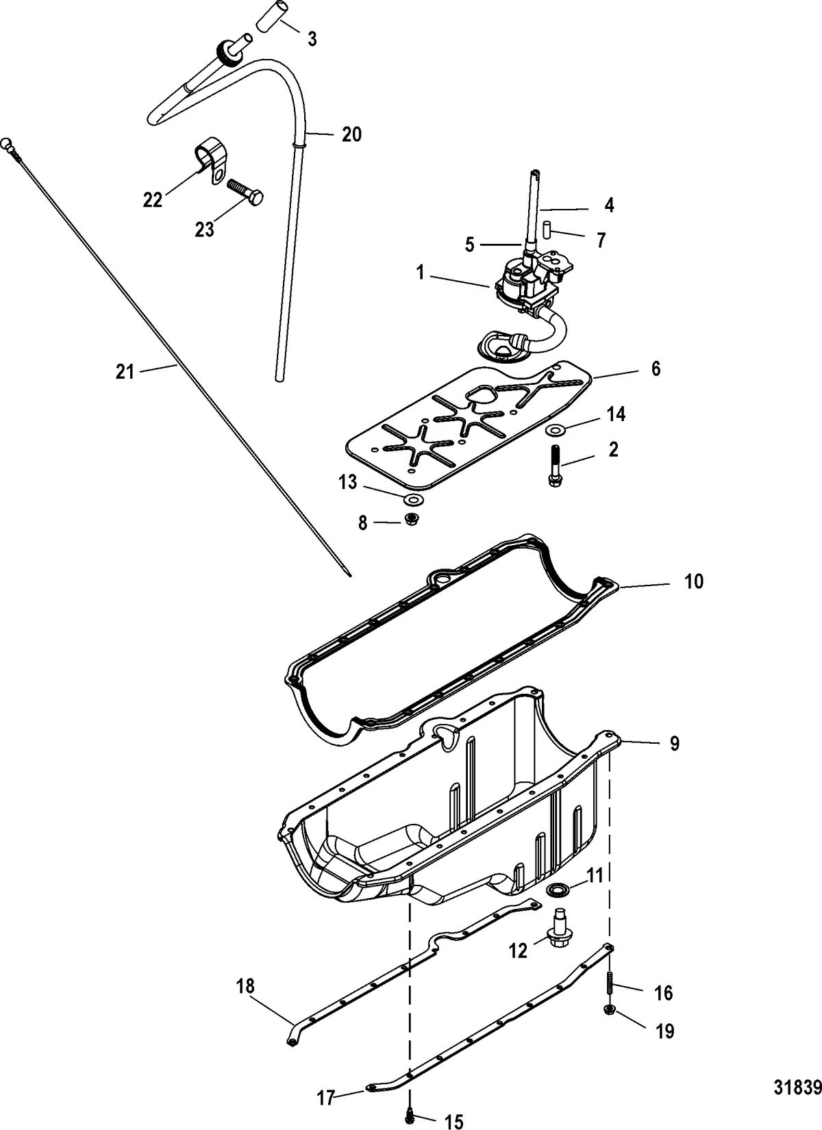 MERCRUISER 357 STROKER SCORPION Oil Pan And Oil Pump