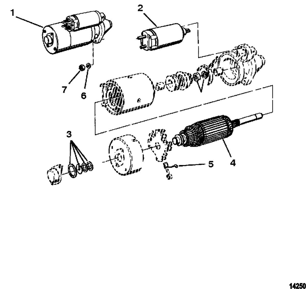 MERCRUISER CUMMINS/MERCRUSER DIESEL (2.8L/165) (4.2L/250) Starter Motor