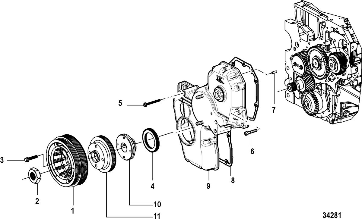 MERCRUISER CUMMINS/MERCRUISER DIESEL QSD-2.8L Front Cover